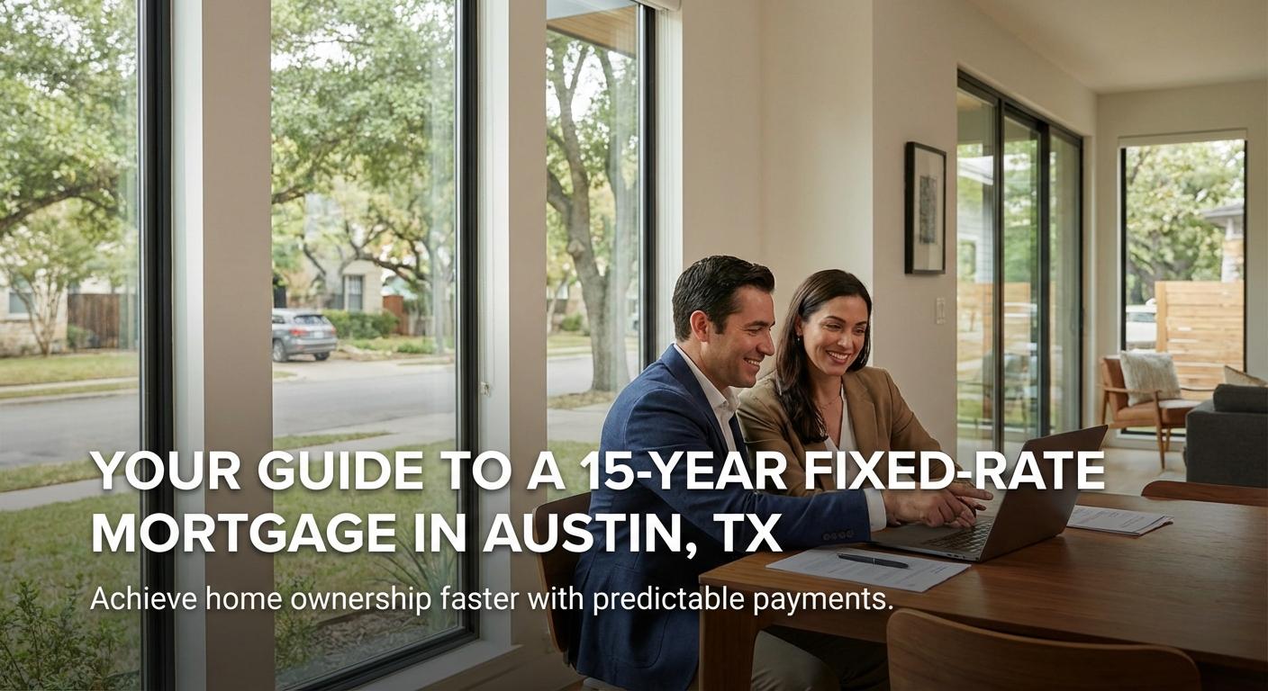 Create a professional hero image for this section. Context: Your Guide to a 15-Year Fixed-Rate Mortg