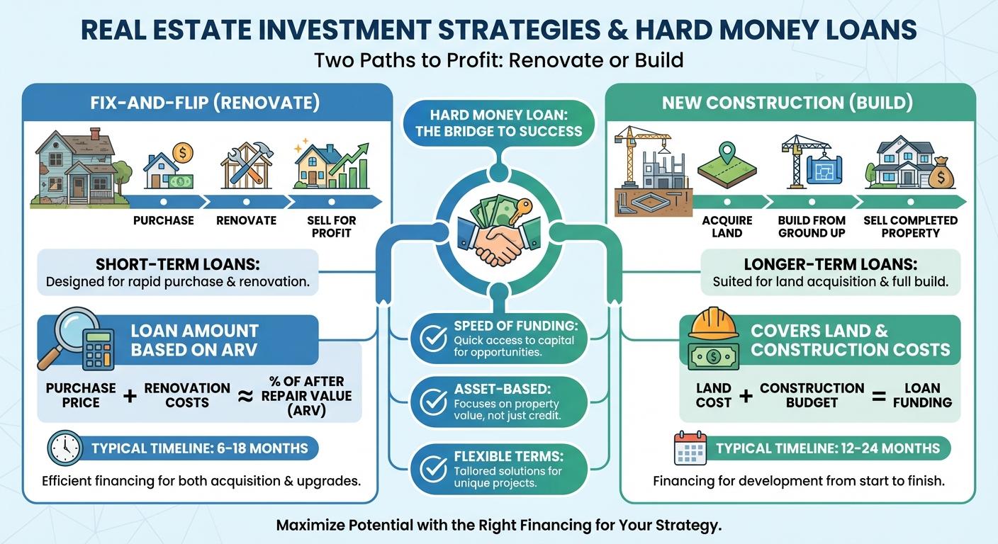 Create a professional infographic about this content. Context: Real estate investments typically fal